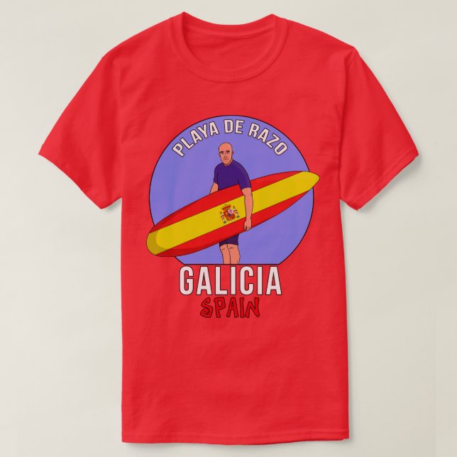 Razo Beach Galicia Spanien T Shirt (Design framsida)