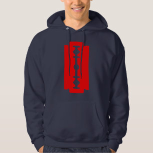 Razor Blade - Röd på Mörken Hoodie