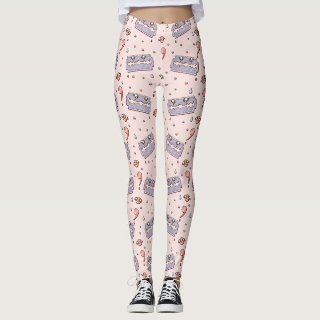 Razor Blade Semicolon Yami Kawaii Leggings (Framsida)