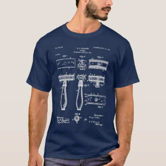 Razor Patent Barber Art Black Chalkboard T Shirt