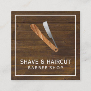Razor Rustic Wood White Box Fyrkantigt Visitkort
