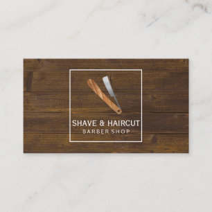 Razor Rustic Wood White Box Visitkort