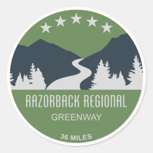 Razorback Regional Greenway Runt Klistermärke