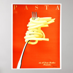 RAZZIA PASTA Al Dente Poster Art Deco Stil