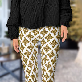 Razzle Dazzle jul Glittery Guld Stars Leggings