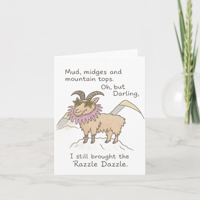 Razzle Dazzle Mountain Goat Foleting Card Kort (Framsida)