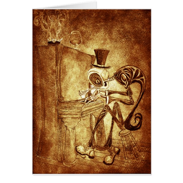 RB pianospelare Hälsningskort (Framsidan)