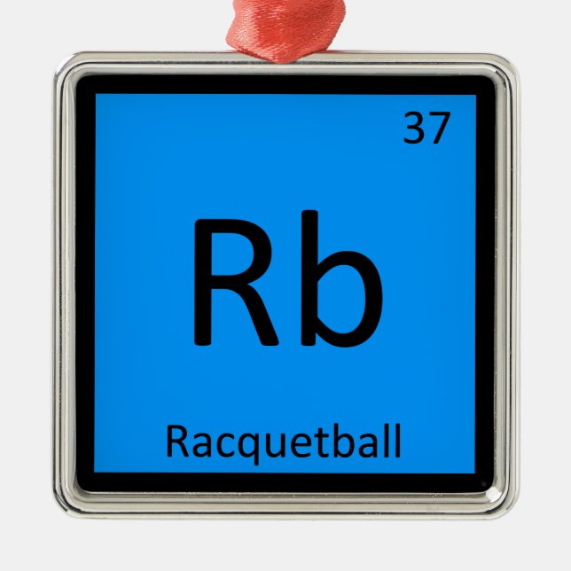 Rb - Racquetball Sports Chemistry Periodic Bord Julgransprydnad Metall (Framsidan)