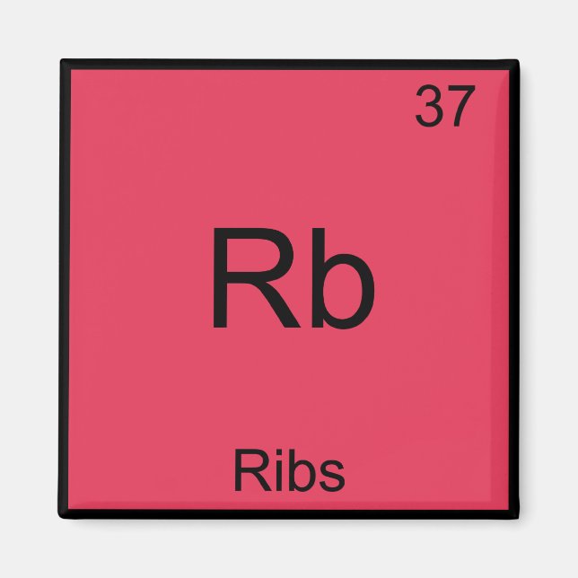 Rb - Ribs Chemistry Inslag Symbol Funny Magnet (Framsidan)