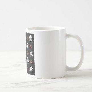RB Rockabilly Döskallars and Cherries on Black Kaffemugg