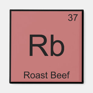 Rb - Rostbiff Rolig Kemiskt Element Symbol T-Shirt Magnet