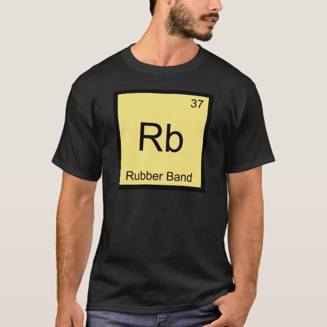 Rb - Rubber Band Funny Chemistry Inslag-symbol T Tee Shirt (Framsida)