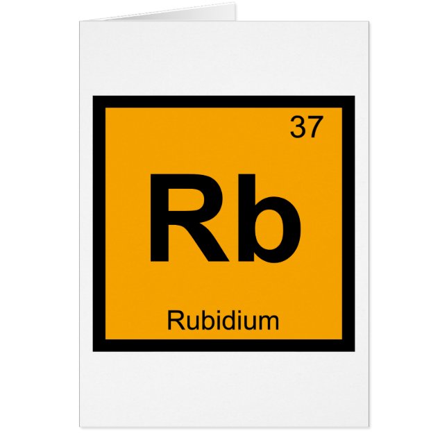Rb - Rubidium kemi periodiska systemet symbol Hälsningskort (Framsidan)