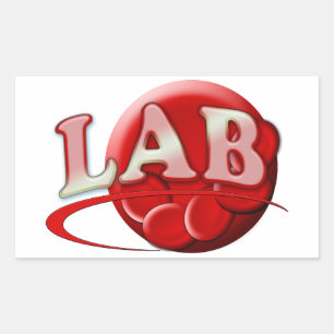 RBC LABORATORY LOGOTYP RED BLOOD CELLS REKTANGULÄRT KLISTERMÄRKE