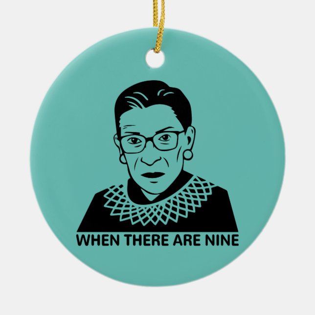 RBG-citat när det finns nio Julgransprydnad Keramik (Framsidan)