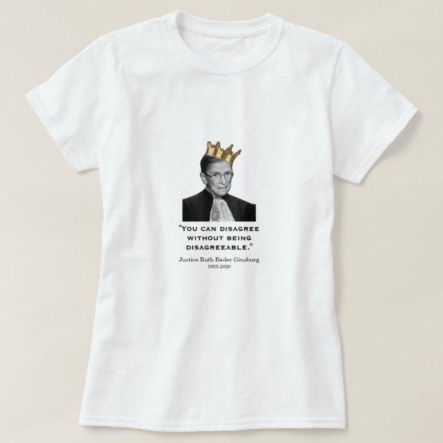 RBG, citat, vitt T Shirt (Design framsida)