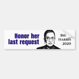RBG: Hugga hennes senaste begäran - Bumper Sticker Bildekal
