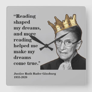 RBG, läsoffert, grått Fyrkantig Klocka