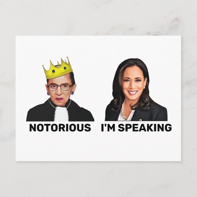 RBG Notorious Kamala Harris Jag talar Vykort (Framsida)