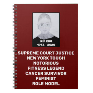 RBG RIP Ruth Bader Ginsburg Tribute Crimson Anteckningsbok