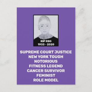 RBG RIP Ruth Bader Ginsburg Tribute Vykort