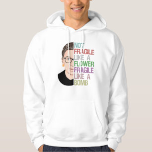 RBG Ruth Bader Ginsburg Fragile som en blomma Hoodie