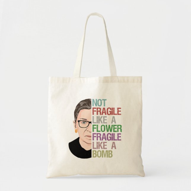 RBG Ruth Bader Ginsburg Fragile som en blomma Tygkasse (Framsidan)