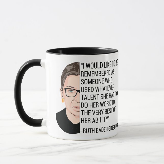 RBG Ruth Bader Ginsburg Tribute RIP Mugg (Vänster)