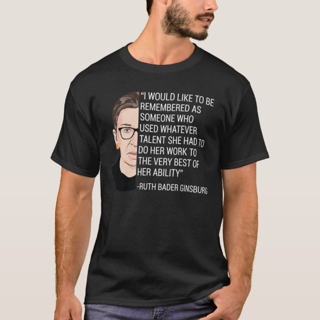 RBG Ruth Bader Ginsburg Tribute RIP T Shirt (Framsida)