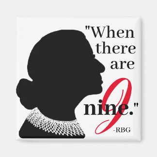 RBG Silhouette med nio citattecken Magnet