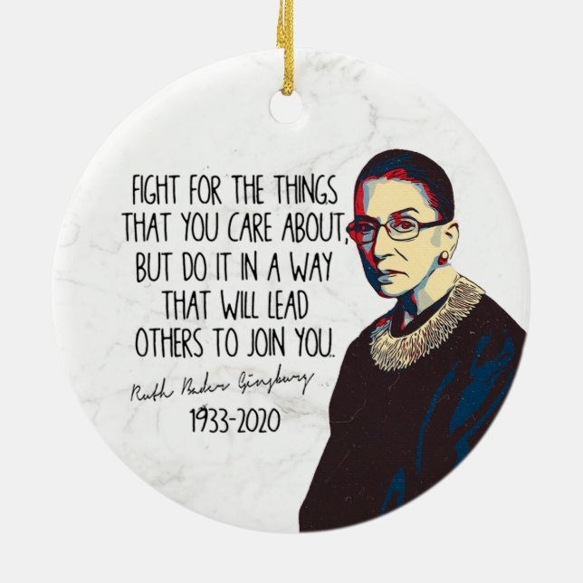 RBG slåss för saken du bryr dig om Julgransprydnad Keramik (Baksidan)