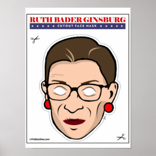 RBG-Tecknad - skärpa Ansikte-mask Poster