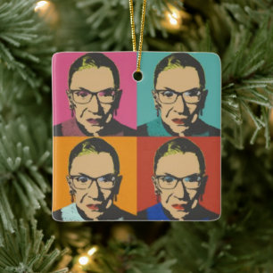 RBG Women's, Notorious RBG, Ruth Bader Ginsburg Julgransprydnad Keramik