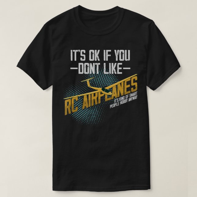 RC Airplane Smart People Hobby Radio Kontrollerad  T Shirt (Design framsida)