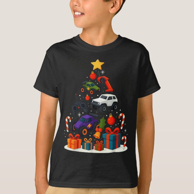 Rc Bil Racing Förare Julgran Xmas  T Shirt (Framsida)