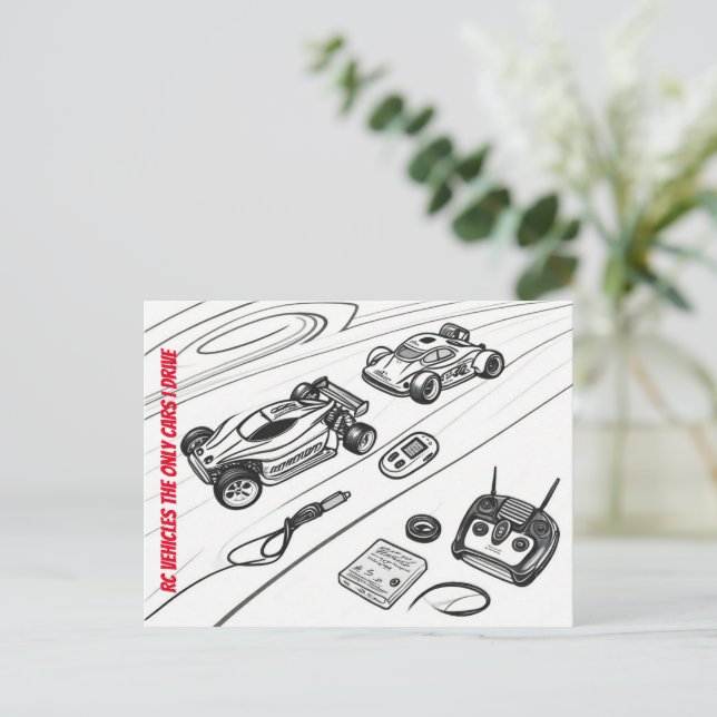 Rc-bilar med Transmiter och andra RC verktyg Vykort (Stående Fram)