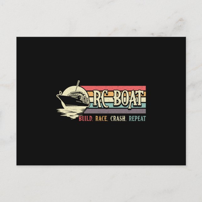 RC Boat Bygg Tävling Crash Repeat Model RC Boats Vykort (Framsida)