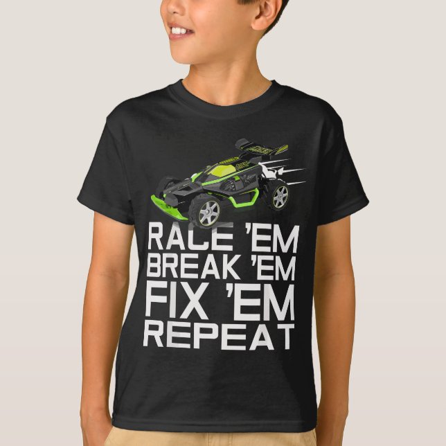RC-fjärrstyrda bilar - Tävling Em Break Em-korrige T Shirt (Framsida)