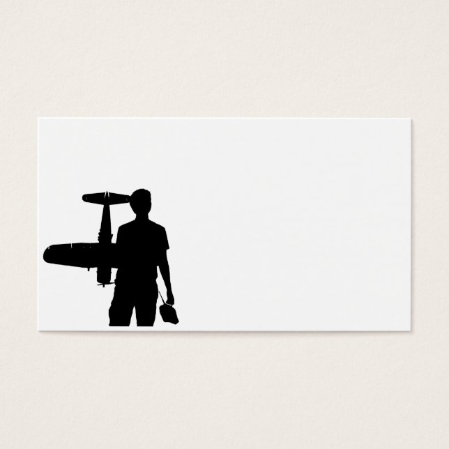 RC Flygplan och Guy Silhouette Visitkort (Framsidan)