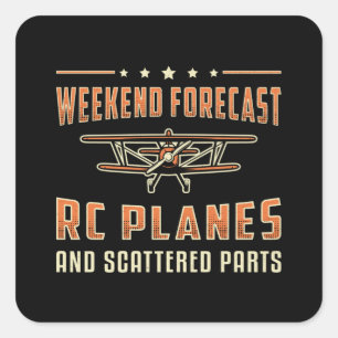 RC Flygplan-pilotprojektet Helg Prorecast RC Flygp Fyrkantigt Klistermärke