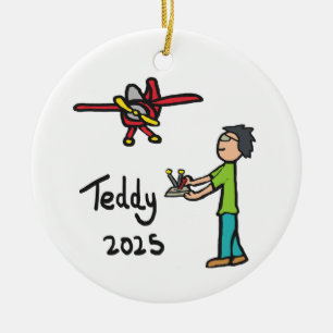 RC-flygplan - Teddy Julgransprydnad Keramik