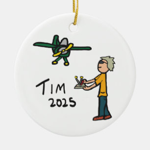RC-flygplan - Tim Julgransprydnad Keramik