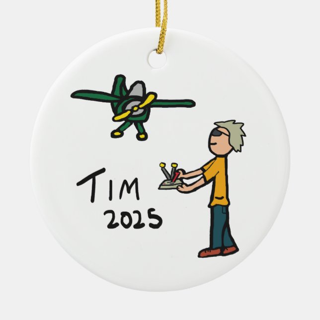 RC-flygplan - Tim Julgransprydnad Keramik (Framsidan)