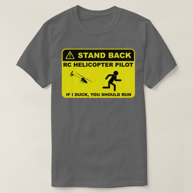 RC Helicopter Pilot Back  T Shirt (Design framsida)