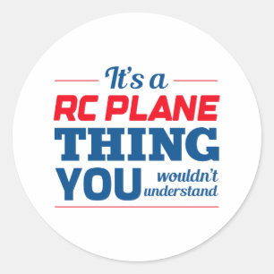RC-modell Skapar Flygplan-flygplanspilot Runt Klistermärke