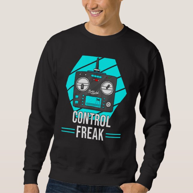 RC-modelldesign - Freak för kontroll Lång Ärmad Tröja (Framsida)