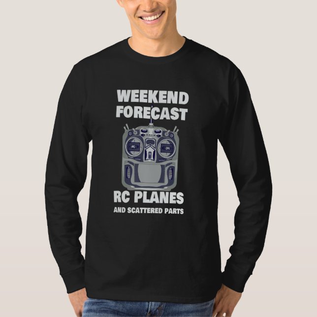 RC Pilot Helgprognos  RC Plan Flygplan T Shirt (Framsida)
