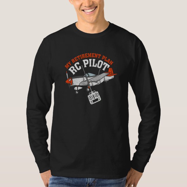Rc Pilotmodell för uttjänta flygningar och modellf T Shirt (Framsida)