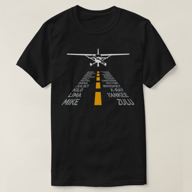 RC Plane Pilot Airport Runway Phonetic Alphabet Sm T Shirt (Design framsida)