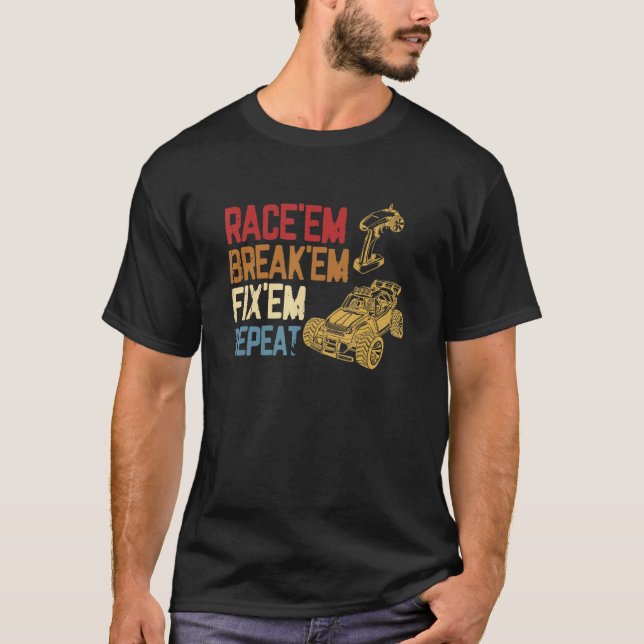 RC-Tävlan för fjärrkontroll av bilar Tävling'em Br T Shirt (Framsida)
